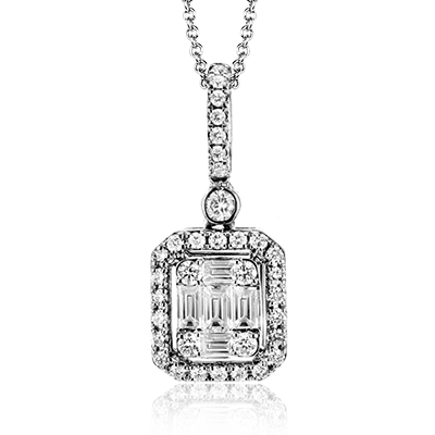 Zeghani White 14 Karat Gold Diamond Cluster Pendant *