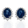 Diamond Designs Oval Sapphire and Diamond 14K White Halo Earrings*