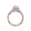 ArtCarved White & Yellow 14 Karat Gold Diamond Engagement Ring Mounting Size 6.5 *