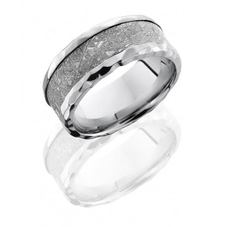 Lashbrook White Cobalt Chrome Meteorite Wedding Band Size 10 *
