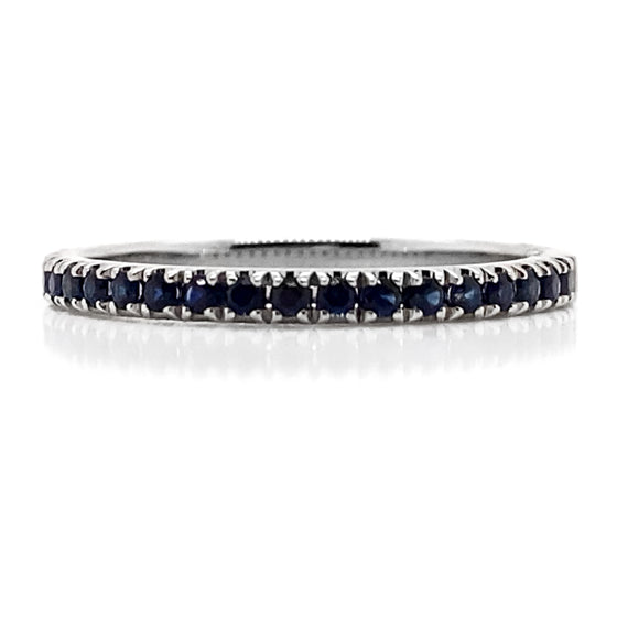 Diamond Designs White 18 Karat Gold Sapphire Band Ring *