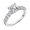 ArtCarved White 14 Karat Gold Diamond Engagement Ring Mounting Size 6.5 *