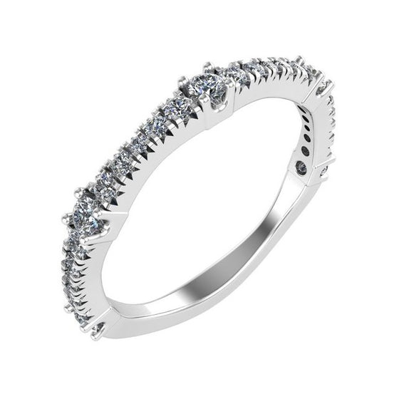 Diamond Designs White 18 Karat Gold Wedding Band Size 6.5 *