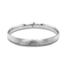 Classic Floral Carved Bangle in 14k White Gold (8.00 mm)