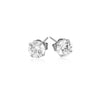 14k White Gold Stud Earrings with White Hue Faceted Cubic Zirconia(5mm)