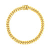 14k Yellow Gold Classic Miami Cuban Solid Bracelet (7.10 mm)