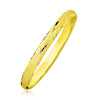 10k Yellow Gold Slender Diamond Pattern Textured Bangle (6.00 mm)