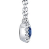 Shy Creation White 14 Karat Gold Sapphire Diamonds Halo Pendant *