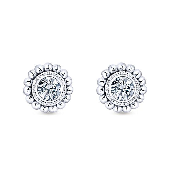 Gabriel & Co. White 14 Karat Gold Diamond Stud Earrings *