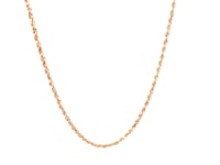 14k Rose Gold Solid Diamond Cut Rope Chain 1.5mm