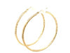 14k Yellow Gold Fancy Diamond Cut Extra Large Hoop Earrings (45mm Diameter)