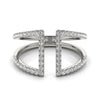 14k White Gold Open Style Dual Band Ring with Diamonds (1/2 cttw) - Diamond Designs