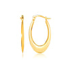 14k Yellow Gold Puffed Graduated Open Oval Earrings - Diamond Designs