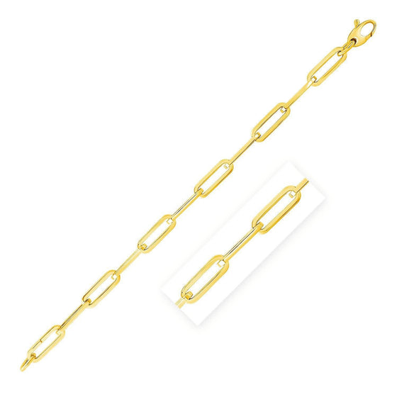 14K Yellow Gold Wide Paperclip Chain (6.1mm) - Diamond Designs