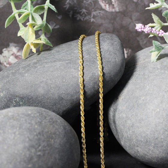 2.0mm 14k Yellow Gold Light Rope Chain - Diamond Designs