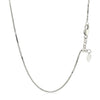 10k White Gold Adjustable Box Chain 0.85mm - Diamond Designs