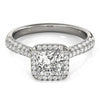 14k White Gold Halo Pave Band Diamond Engagement Ring (1 1/3 cttw)