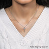 Narrow Cross Pendant with Diamonds in Sterling Silver - Diamond Designs