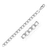 Rhodium Plated 7.2mm Sterling Silver Curb Style Bracelet - Diamond Designs