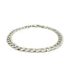 Rhodium Plated 7.2mm Sterling Silver Curb Style Bracelet - Diamond Designs