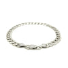 Rhodium Plated 7.2mm Sterling Silver Curb Style Bracelet - Diamond Designs